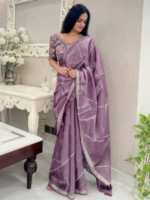 Lavender Silk Blend Saree 1