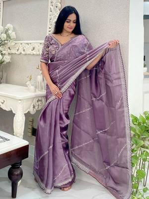 Lavender Silk Blend Saree 2