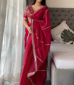 Maroon Zimmy choo Silk Designer Embroidery work of 3mm Sequins work saree