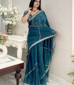 Rama Zimmy choo Silk Designer Embroidery work of 3mm Sequins work saree