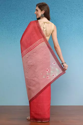 Cotton Zari Tissue Printed Saree With Blouse Piece