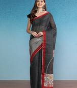 Cotton Zari Tissue Printed Saree With Blouse Piece