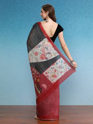 Cotton Zari Tissue Printed Saree With Blouse Piece 2