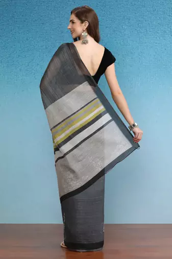 Cotton Zari Tissue Printed Saree With Blouse Piece