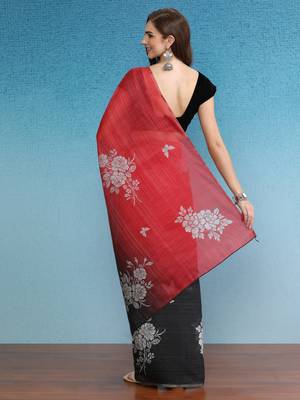 Cotton Zari Tissue Printed Saree With Blouse Piece 2