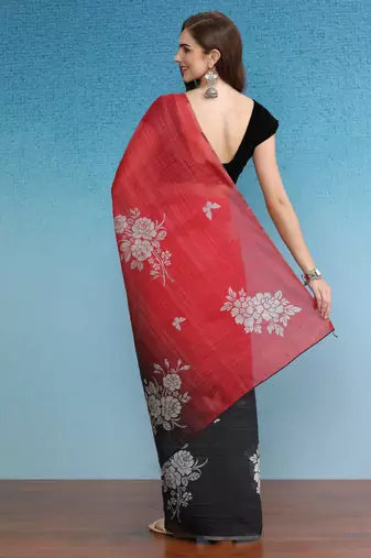 Cotton Zari Tissue Printed Saree With Blouse Piece