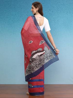 Cotton Zari Tissue Printed Saree With Blouse Piece 2