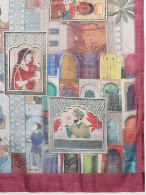 Cotton Zari Tissue Printed Saree With Blouse Piece 5