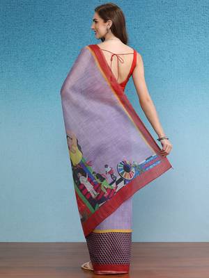 Cotton Zari Tissue Printed Saree With Blouse Piece 2