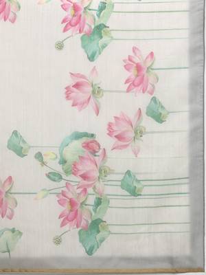 Chanderi Cotton Digital Printed Saree With Blouse Piece 5