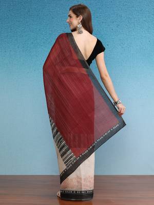 Cotton Zari Tissue Printed Saree With Blouse Piece 2