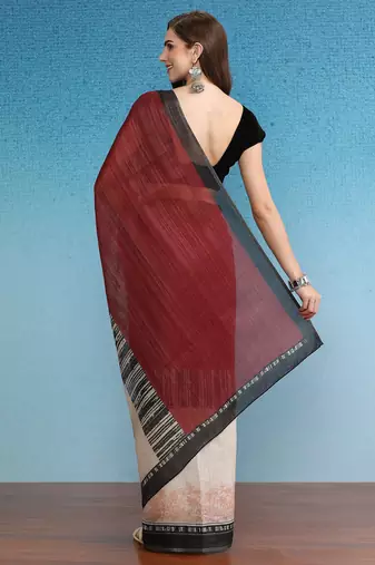 Cotton Zari Tissue Printed Saree With Blouse Piece