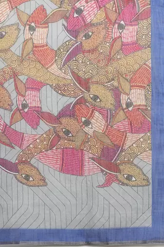 Cotton Zari Tissue Printed Saree With Blouse Piece