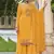 Yellow georgette embroidery designer sharara suit