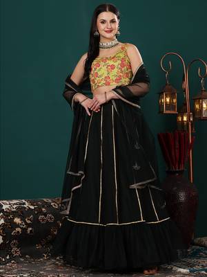 Ethnovog Ready To Wear Green Art Silk N Net Lehenga Set 1