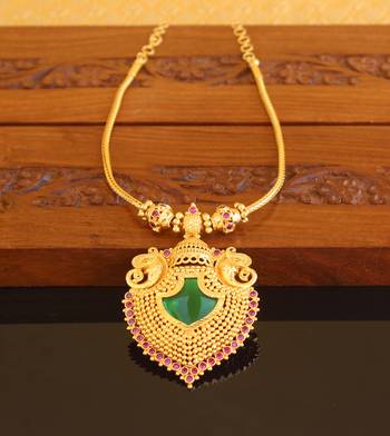 Kerala style gold plated elephant palakka necklace 1