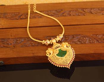 Kerala style gold plated elephant palakka necklace 2