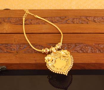 Kerala style gold plated elephant palakka necklace 3