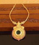 Kerala style gold plated ganesha palakka necklace