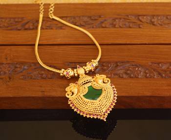 Kerala style gold plated elephant palakka necklace 4