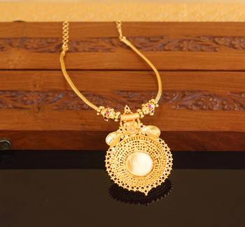 Kerala style gold plated ganesha palakka necklace 4