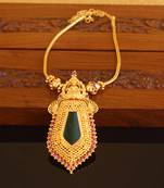 Kerala style gold plated temple palakka necklace