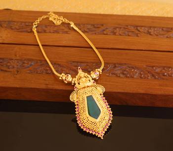 Kerala style gold plated temple palakka necklace 3