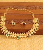 Kerala style gold plated palakka mango necklace