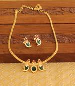 Kerala style gold plated palakka mango necklace