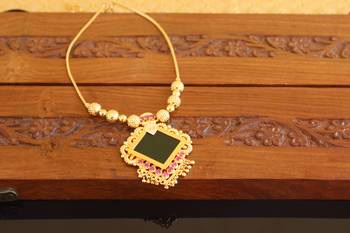 Kerala style gold plated palakka neckace 2