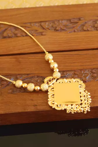 Kerala style gold plated palakka neckace