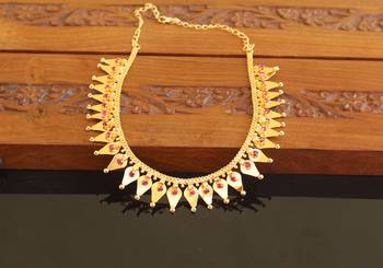 Kerala style gold plated thalikottam necklace 1