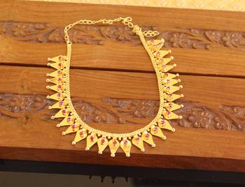 Kerala style gold plated thalikottam necklace 2