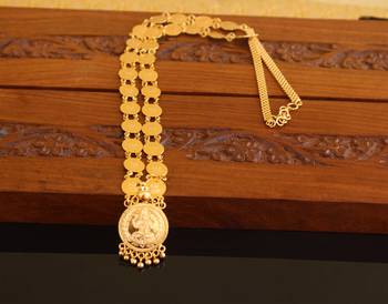 Kerala style gold plated temple coin necklace 1