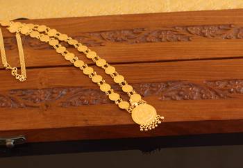 Kerala style gold plated temple coin necklace 2