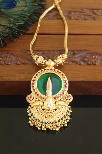 Kerala style gold plated kathakali palakka necklace