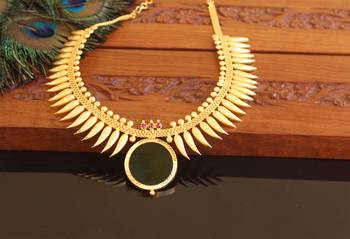Kerala style gold plated palakka neckace 1