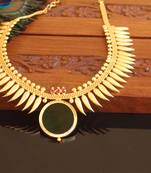 Kerala style gold plated palakka neckace