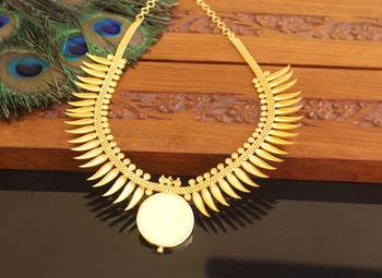 Kerala style gold plated palakka neckace 4