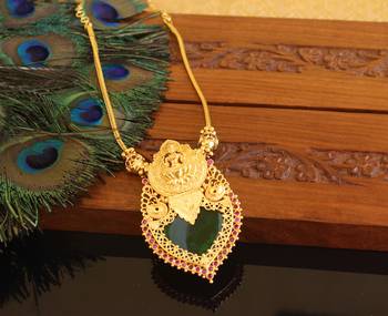 Kerala style gold plated palakka temple necklace 1