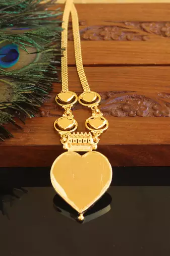 Kerala style gold plated palakka neckace