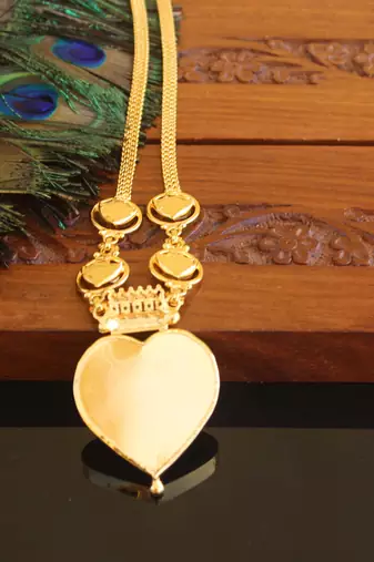 Kerala style gold plated palakka neckace