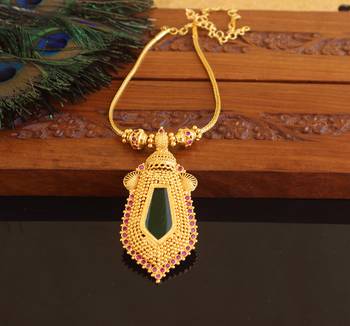 Kerala style gold plated nagapadam palakka necklace 1