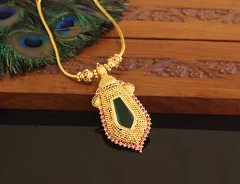 Kerala style gold plated nagapadam palakka necklace 2