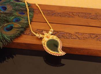 Kerala style gold plated mango palakka necklace 1