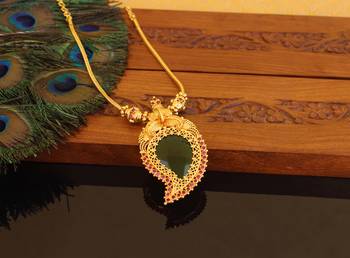 Kerala style gold plated mango palakka necklace 1