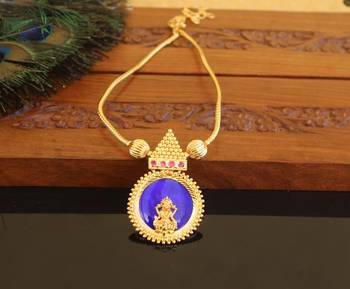 Kerala style gold plated palakka temple necklace 1