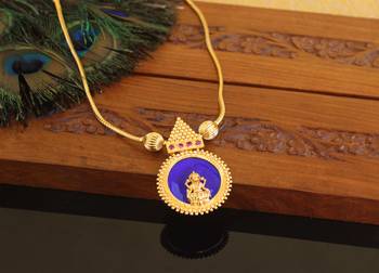 Kerala style gold plated palakka temple necklace 2