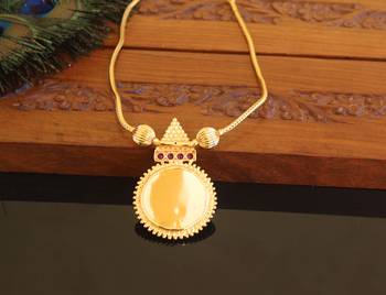 Kerala style gold plated palakka temple necklace 3