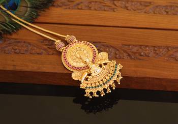 Kerala style gold plated kathakali palakka necklace 2